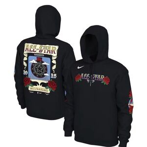 2025 NBA All Star weekend San Francisco black Nike hoodie rose design medium